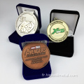 Médailles de football sportives en or, argent et bronze personnalisé